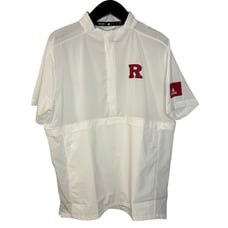 Rutgers University Adidas Short Sleeve Wind Shirt 1/4 Zip White Men's L