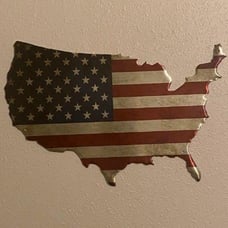 NEW USA American Flag Metal Tin Sign, 14X8\