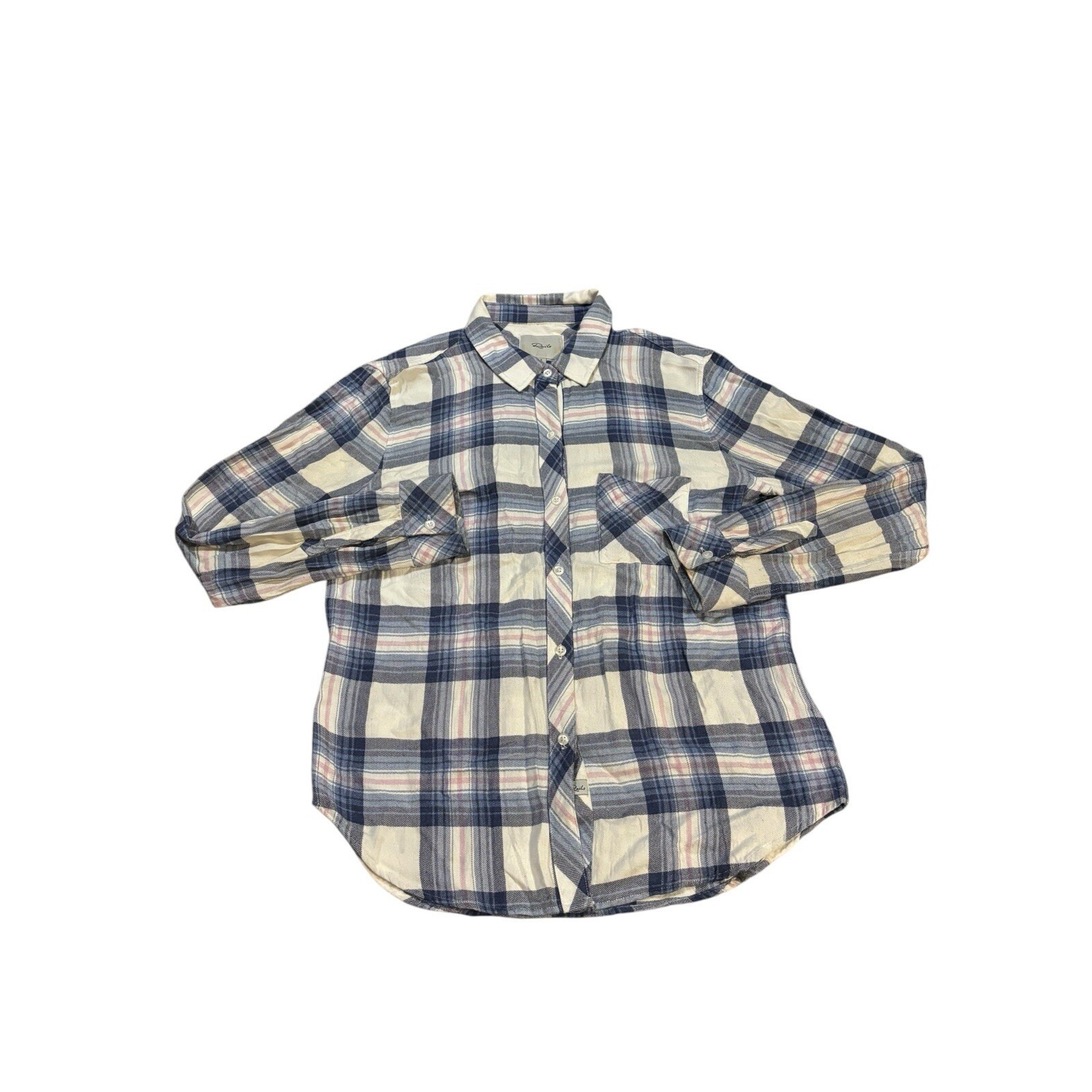 Rails Hunter Plaid Button Down Shirt Blue and White Size Small Colorful