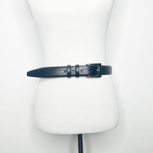 TORINO LEATHER Italian Burnished Calfskin Belt Black Men's 32 Dressy smooth