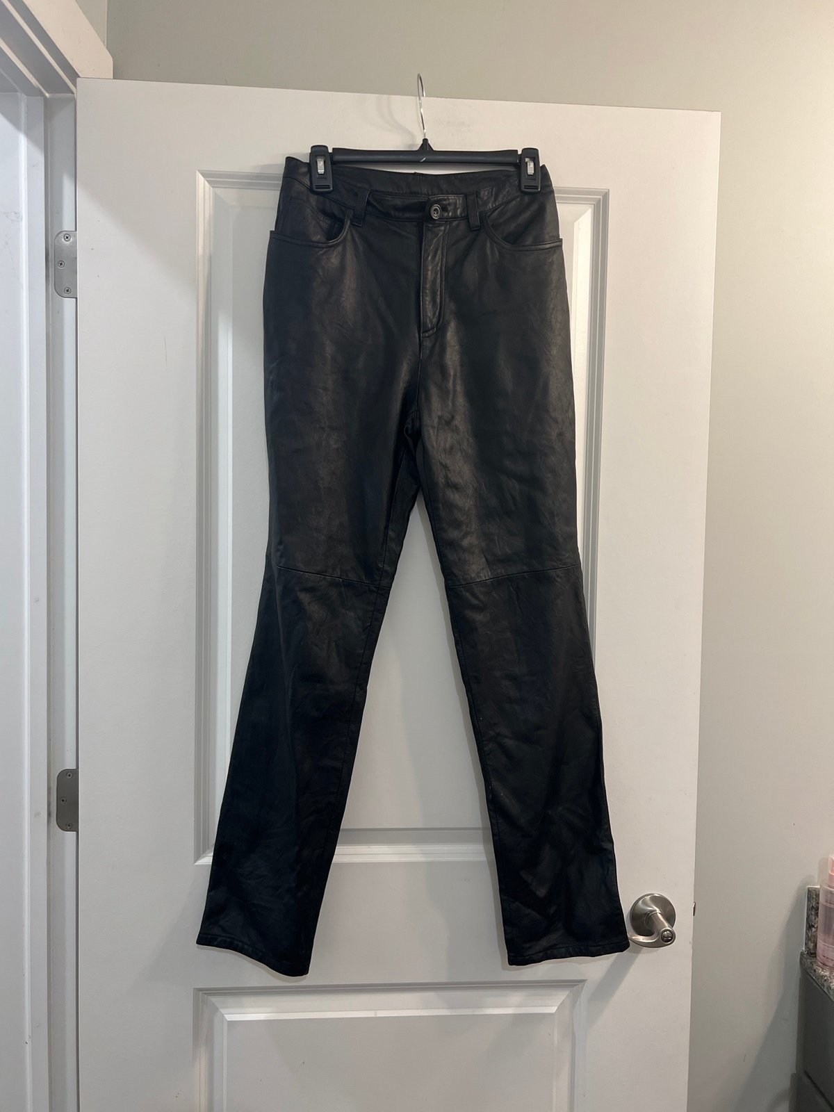 Vintage Jones New York sport Black Leather pants size 4