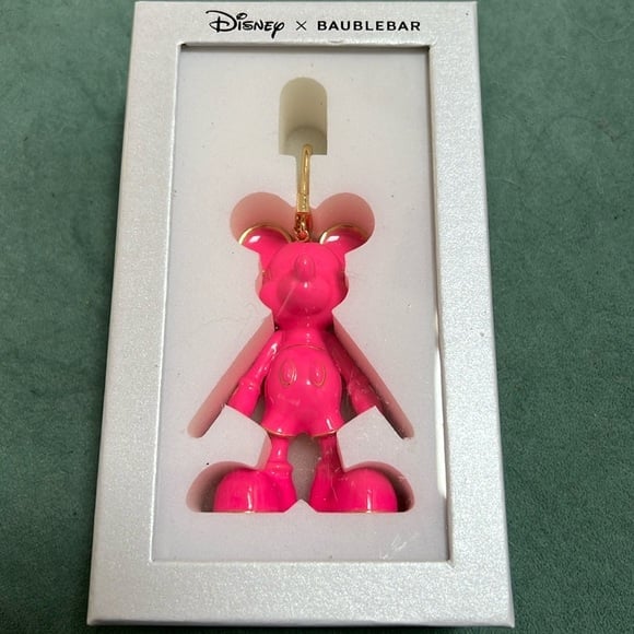 BAUBLEBAR DISNEY X Mickey Mouse Bag Purse Key Charm Hot Pink NEW