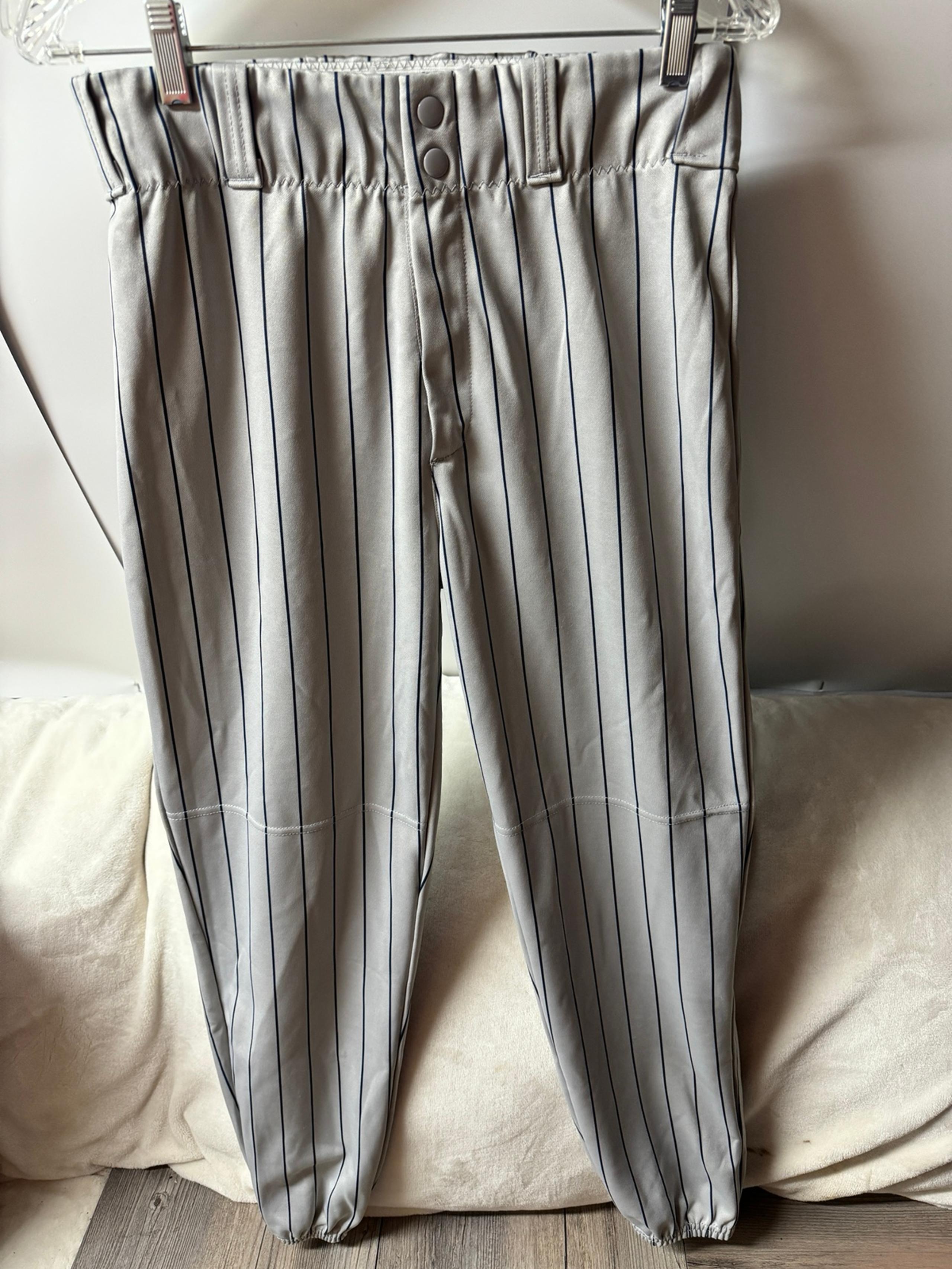 Alleson Athletic Men's Baseball Pants, Gray Pinstripe Stretch Adult Size Large