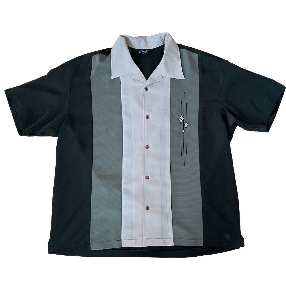 Steady Clothing MCM Bowling Rockabilly Button Down Shirt Starburst Mens XL Retro