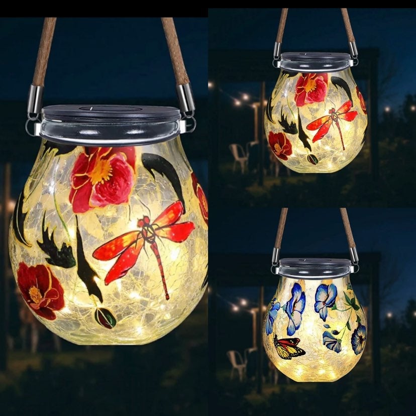3pcs Outdoor Solar Lanterns Hanging Solar