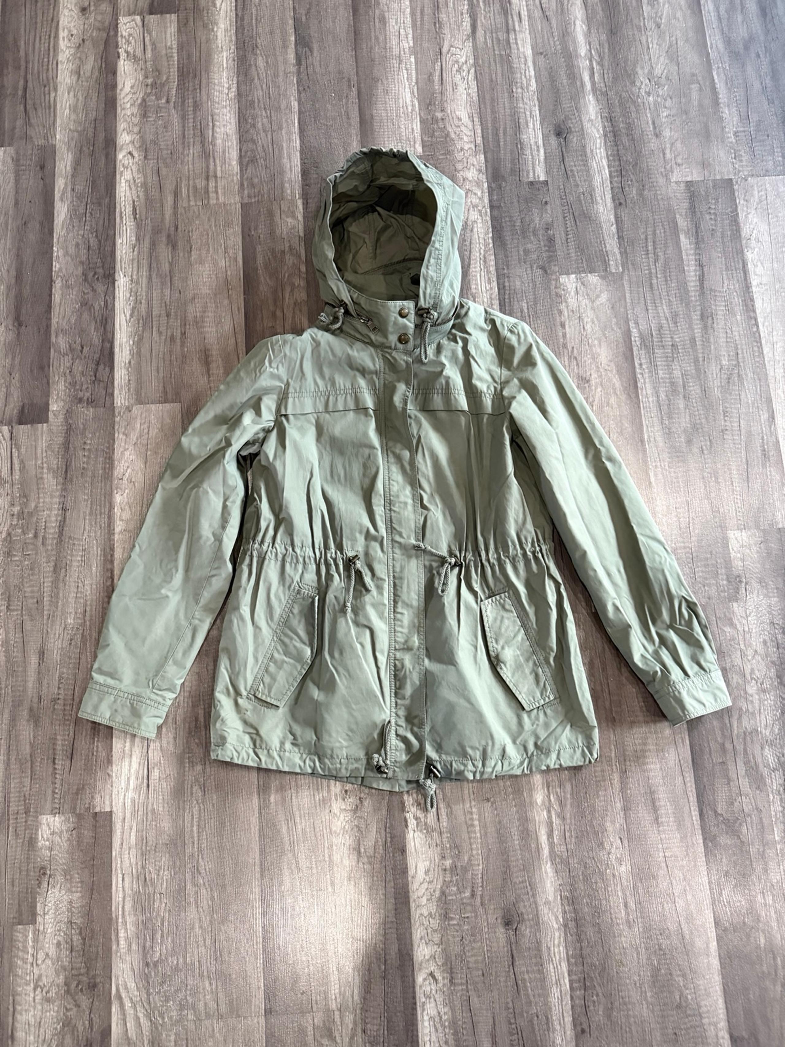 Banana Republic Military Parka Jacket Women Tigers Eye Green w/ Hood Size Medium