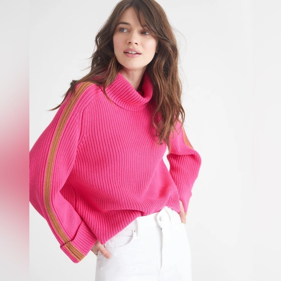 525 America LARGE Vida 100% cotton tipped turtleneck sweater