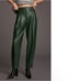 Anthropologie Maeve Faux Leather Taper Pleated Pants 10 nwt green