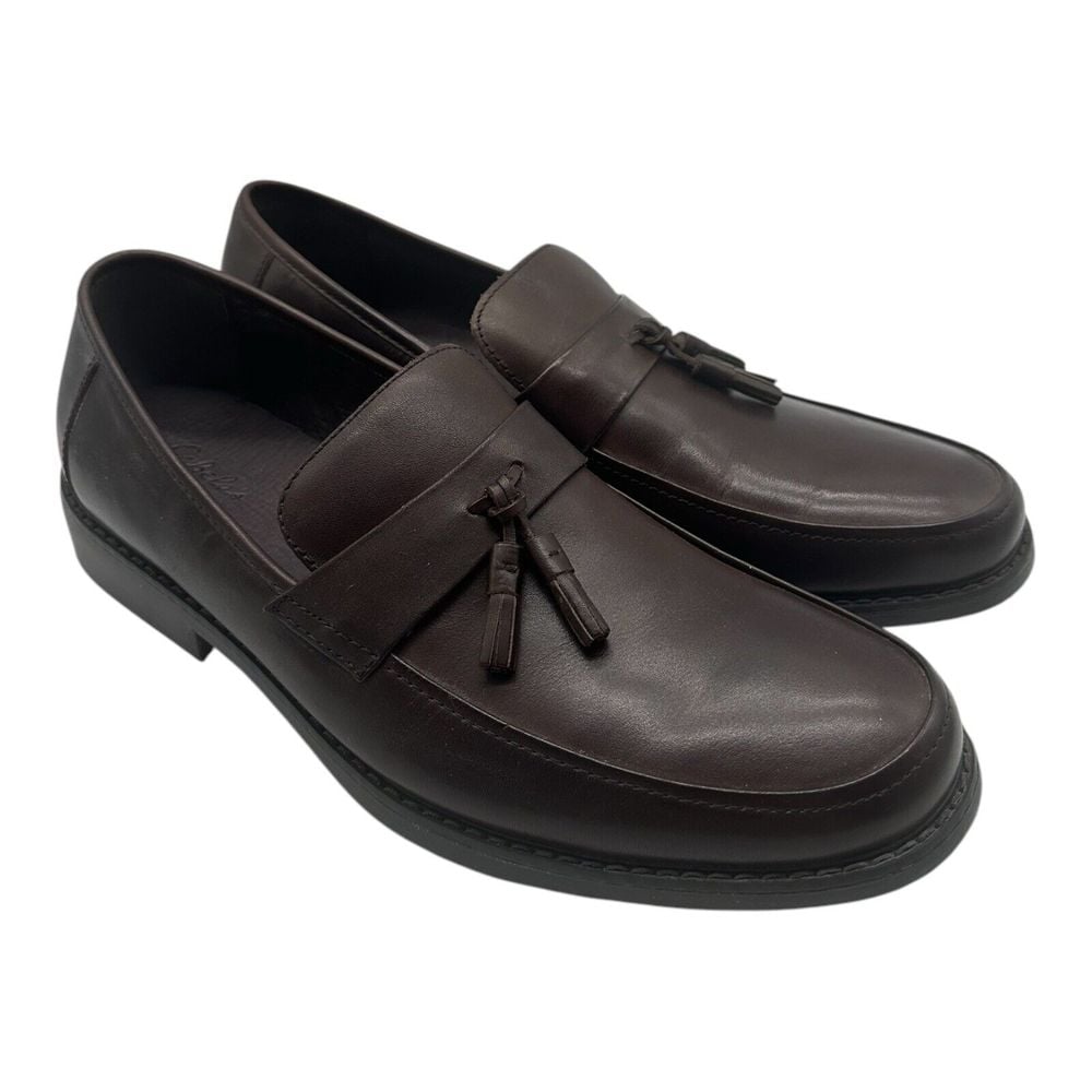 Cabelas Tassel Loafers Men's Sz 11.5 D Brown Leather Slip On Dress Shoes 82-4519