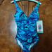 Miradonna by Miraclesuit one piece swimming suit size 12 Ocean blue zig zag