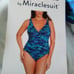 Miradonna by Miraclesuit one piece swimming suit size 12 Ocean blue zig zag