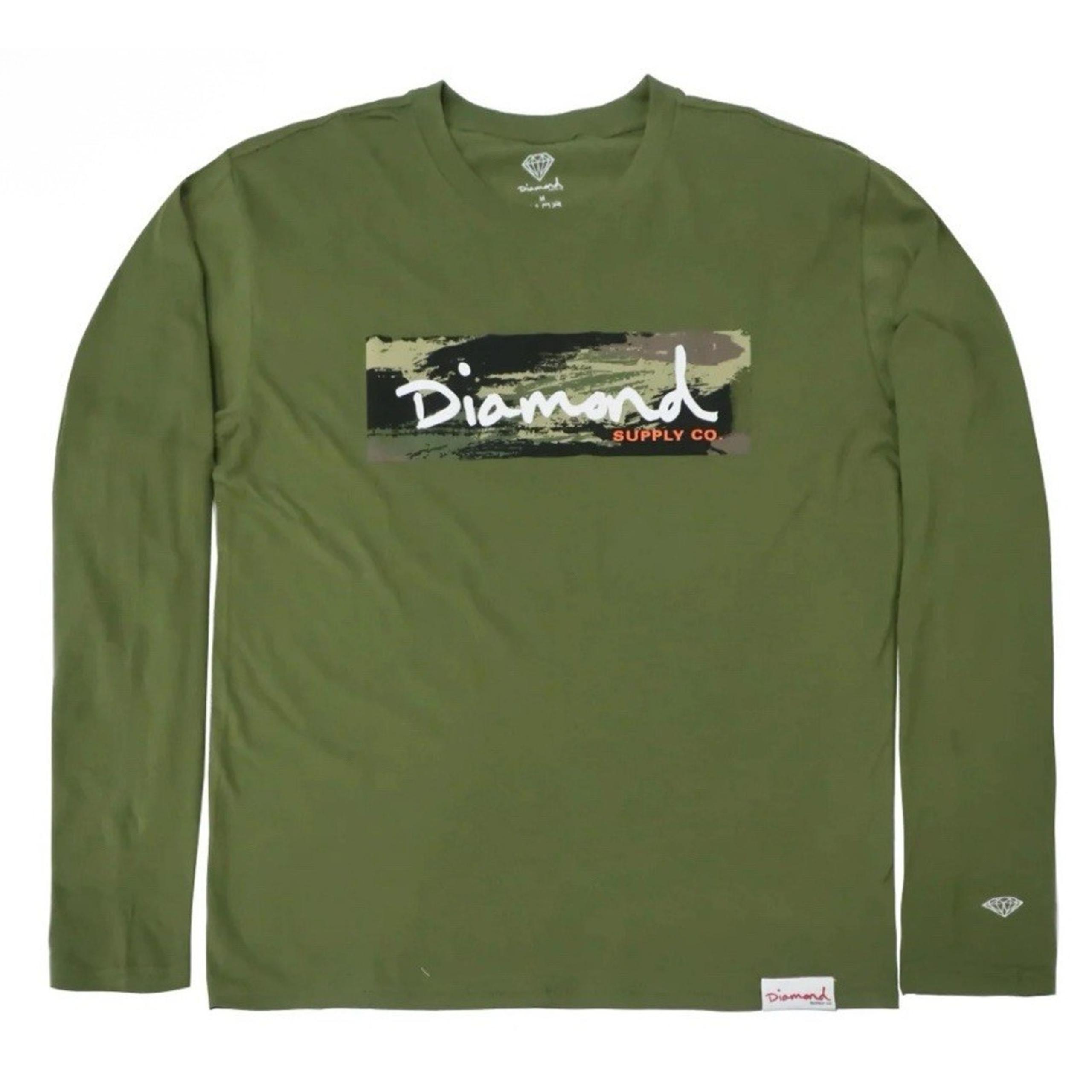 Diamond Supply Co. Men's Special Forces Long Sleeve Military Green T-Shirt