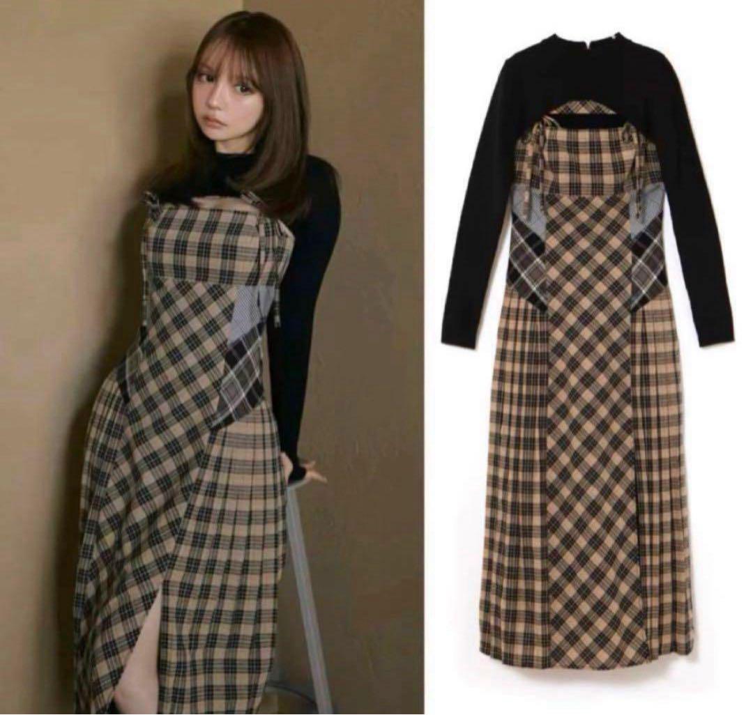 ANDMARY】Nadia check long dress