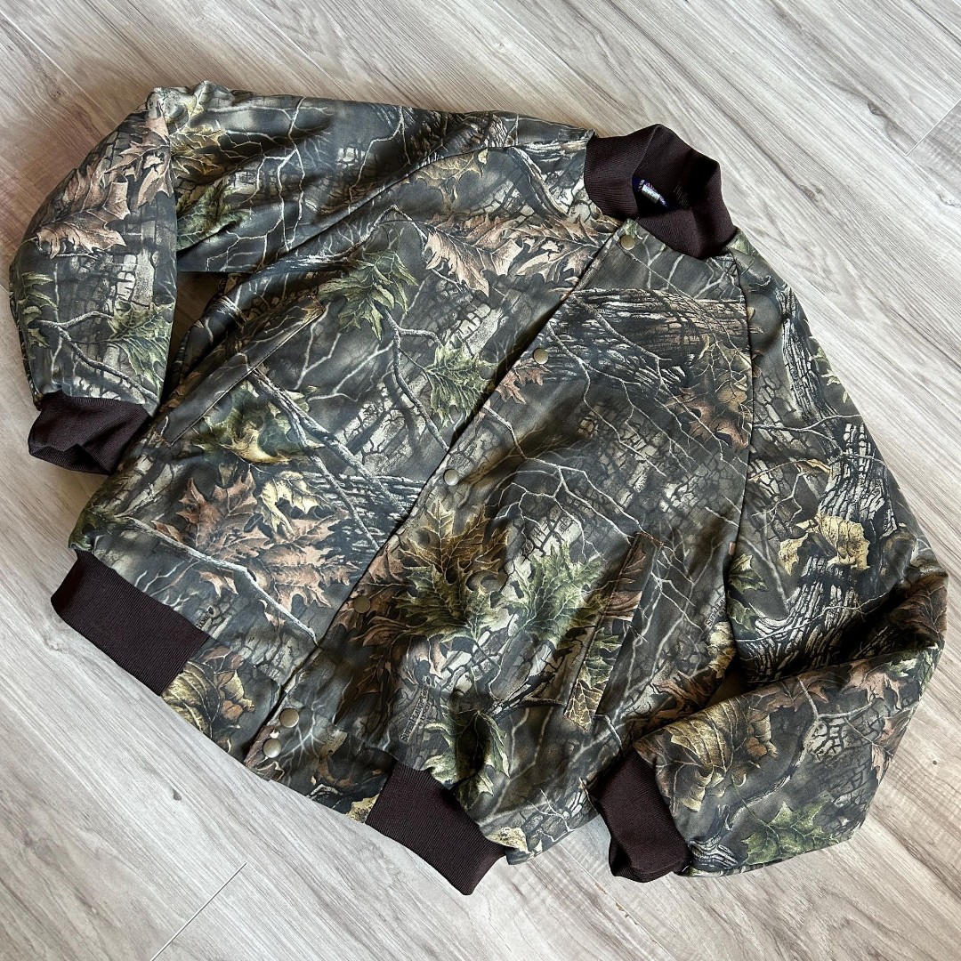 Vintage 80s/90s DEADSTOCK ASW Woodland Camo Superflage USA Hunting Bomber