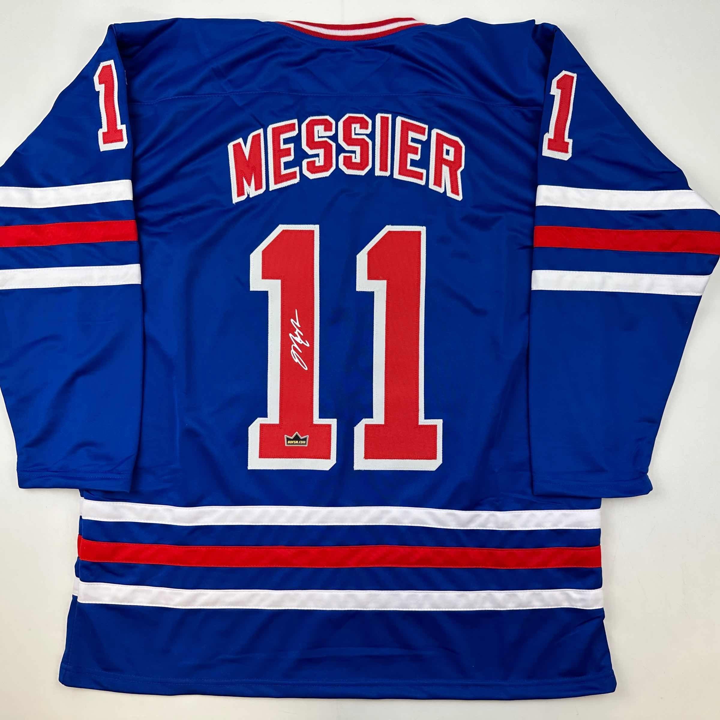 Facsimile Autographed Mark Messier New York Blue Auto Jersey Size Men's XL