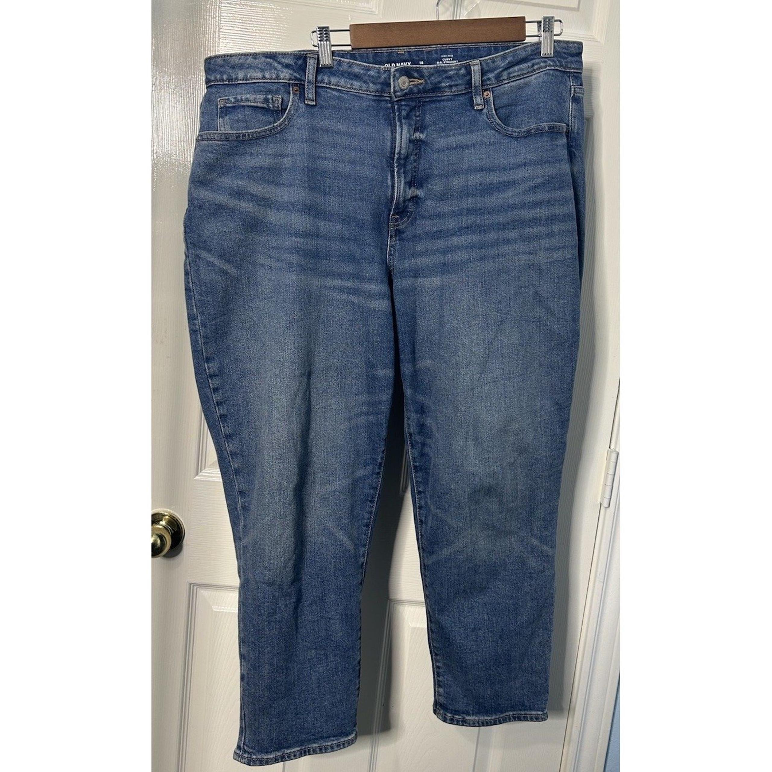 Old Navy Jeans High Rise Curvy O.G. Straight Secret Slim Pockets Women's Size 18