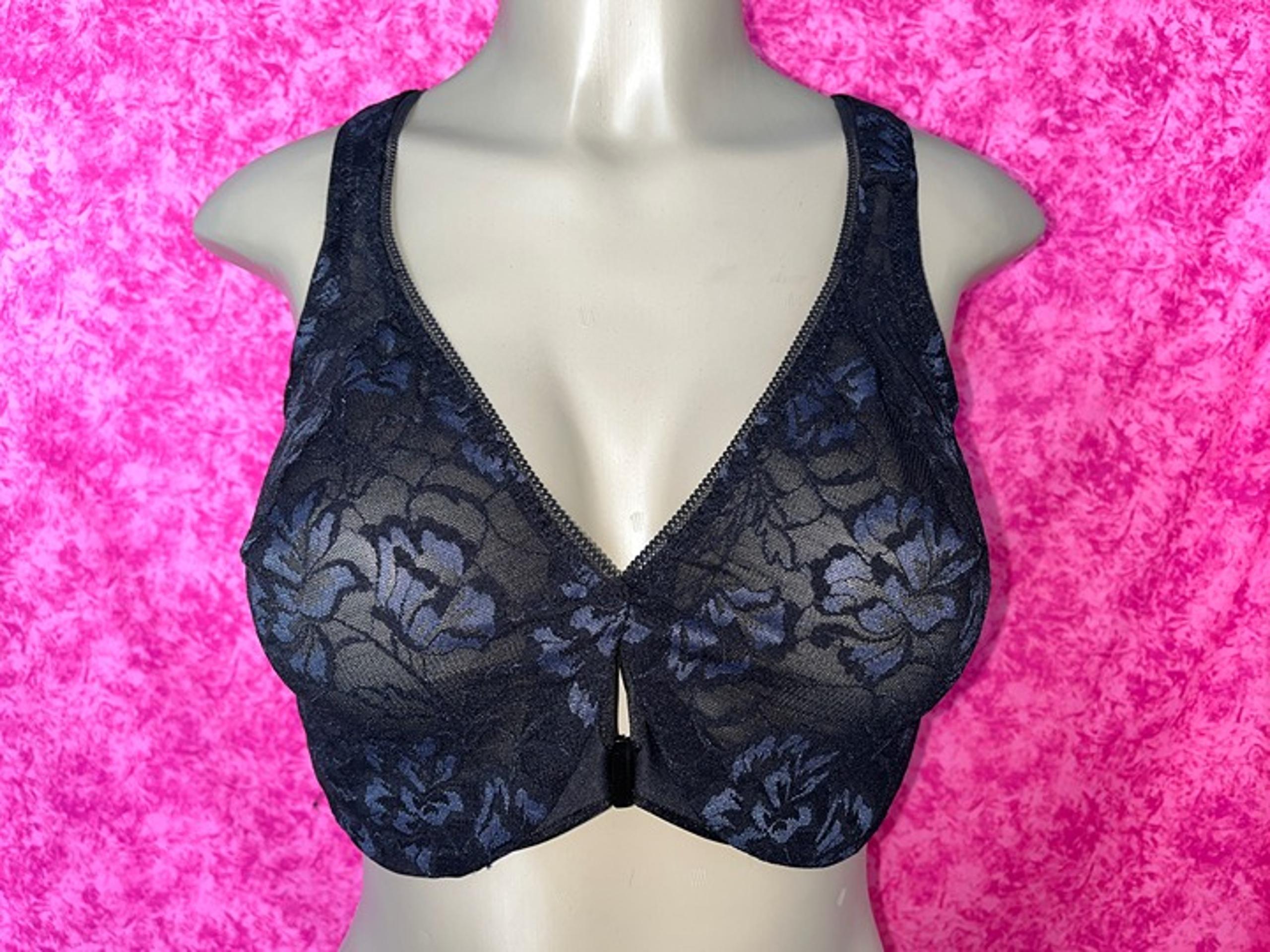 GLAMORISE LACEY T BACK FRONT CLOSURE WONDERWIRE BRA SZ 38F