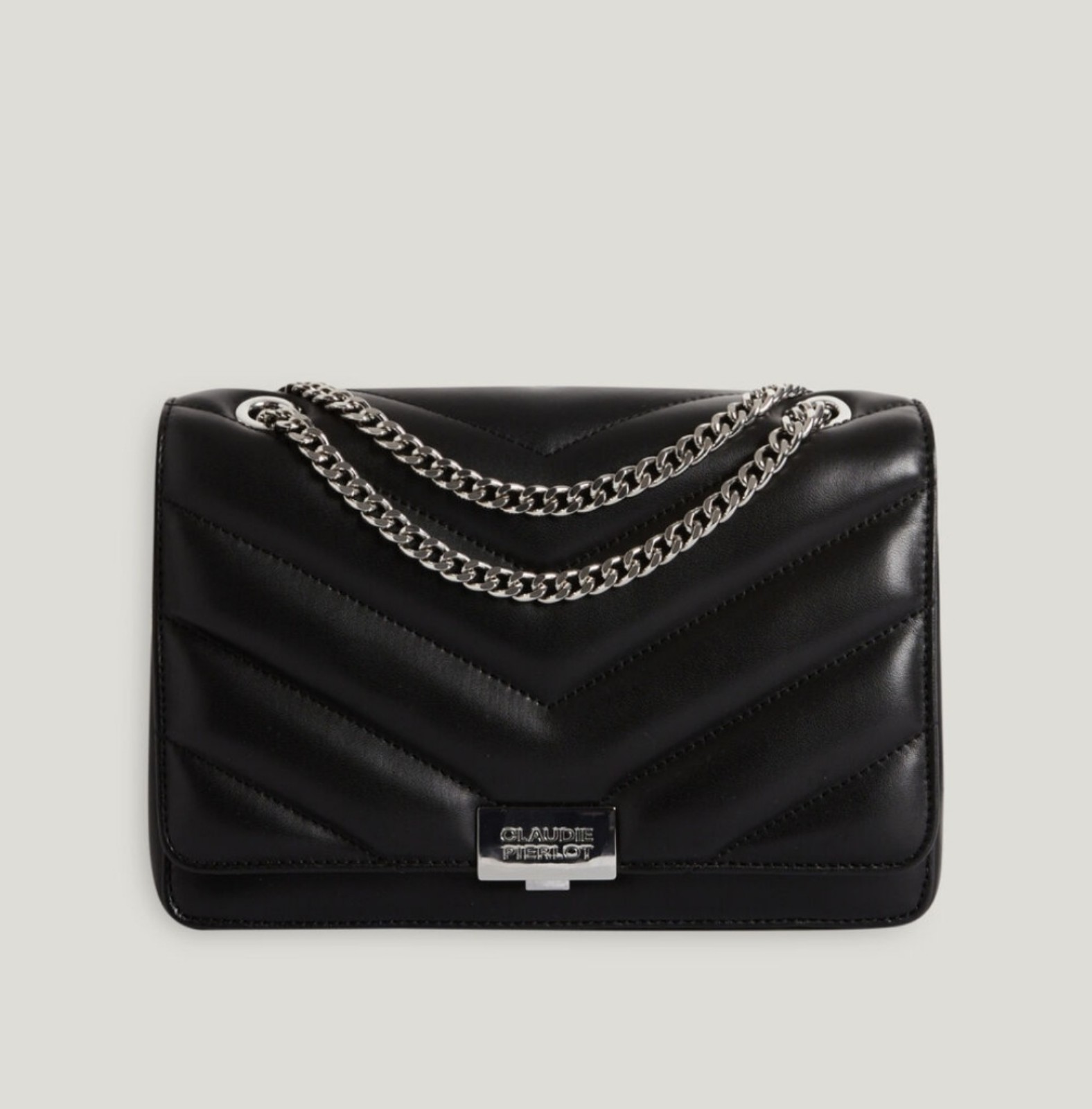 CLAUDIE PIERLOT Paris Angeli Herringbone Leather Bag