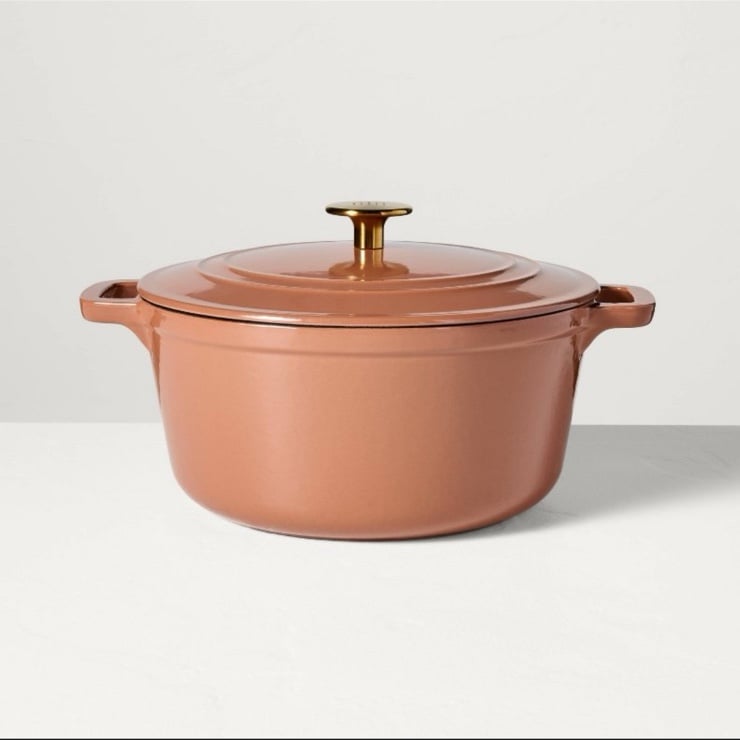 5qt Enameled Cast Iron Dutch Oven Pumpkin Brown - Hearth & Hand™ with Magnolia: