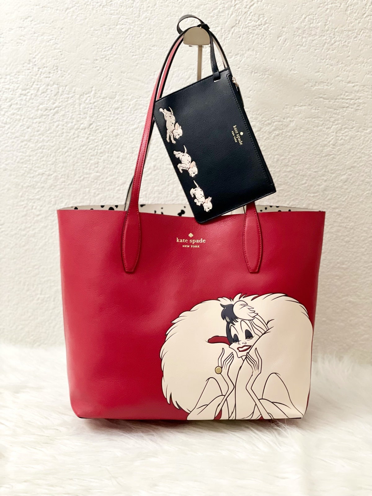 Disney X Kate Spade New York Reversible Cruella Tote With 101 Dalmatians Pouch