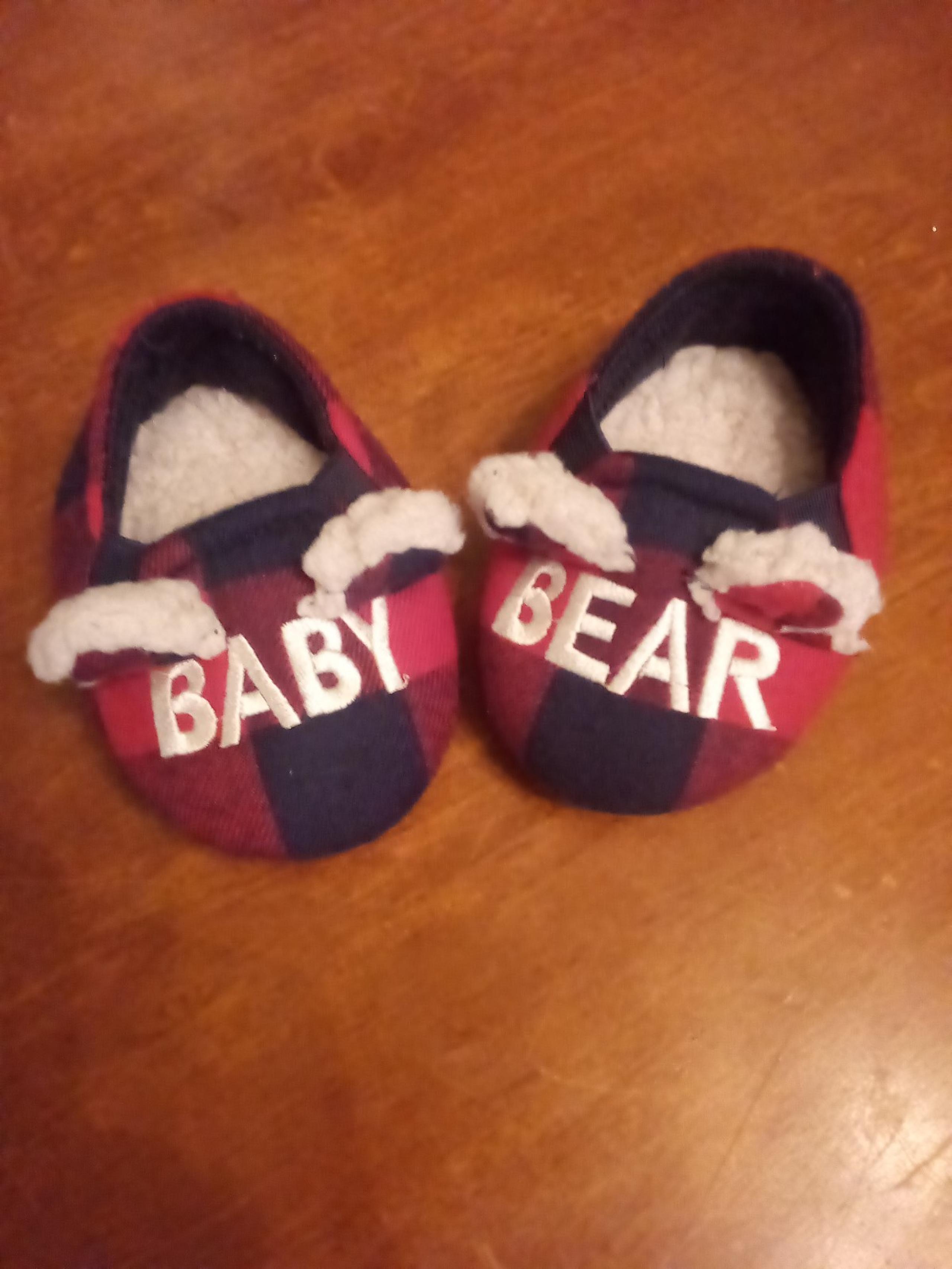 Infant Christmas Baby Bear dear foam shoes 1/2