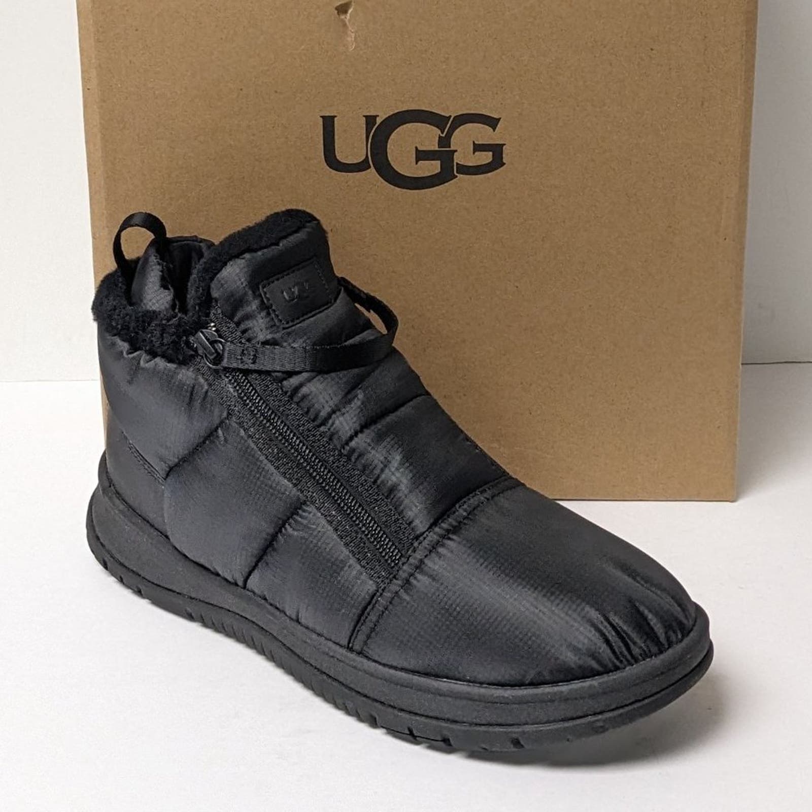 UGG Lakesider Zip Puff Boots, Black, Women's 9.5 M