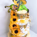 Sunflowers Diaper Cake, Butterfly Diaper Cake