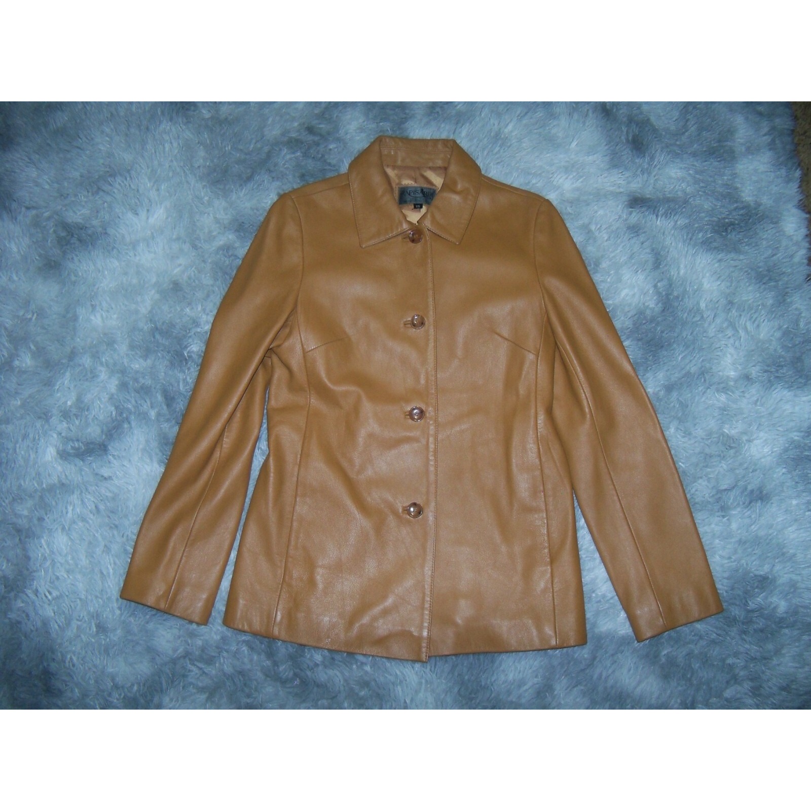 VTG Rapisardi Women's Leather Jacket Blazer Size Small? Brown Lined EUC