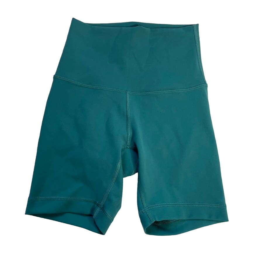 LULULEMON Wunder Train High-Rise Short 6 Biker Shorts Teal Lagoon 0 Extra Small