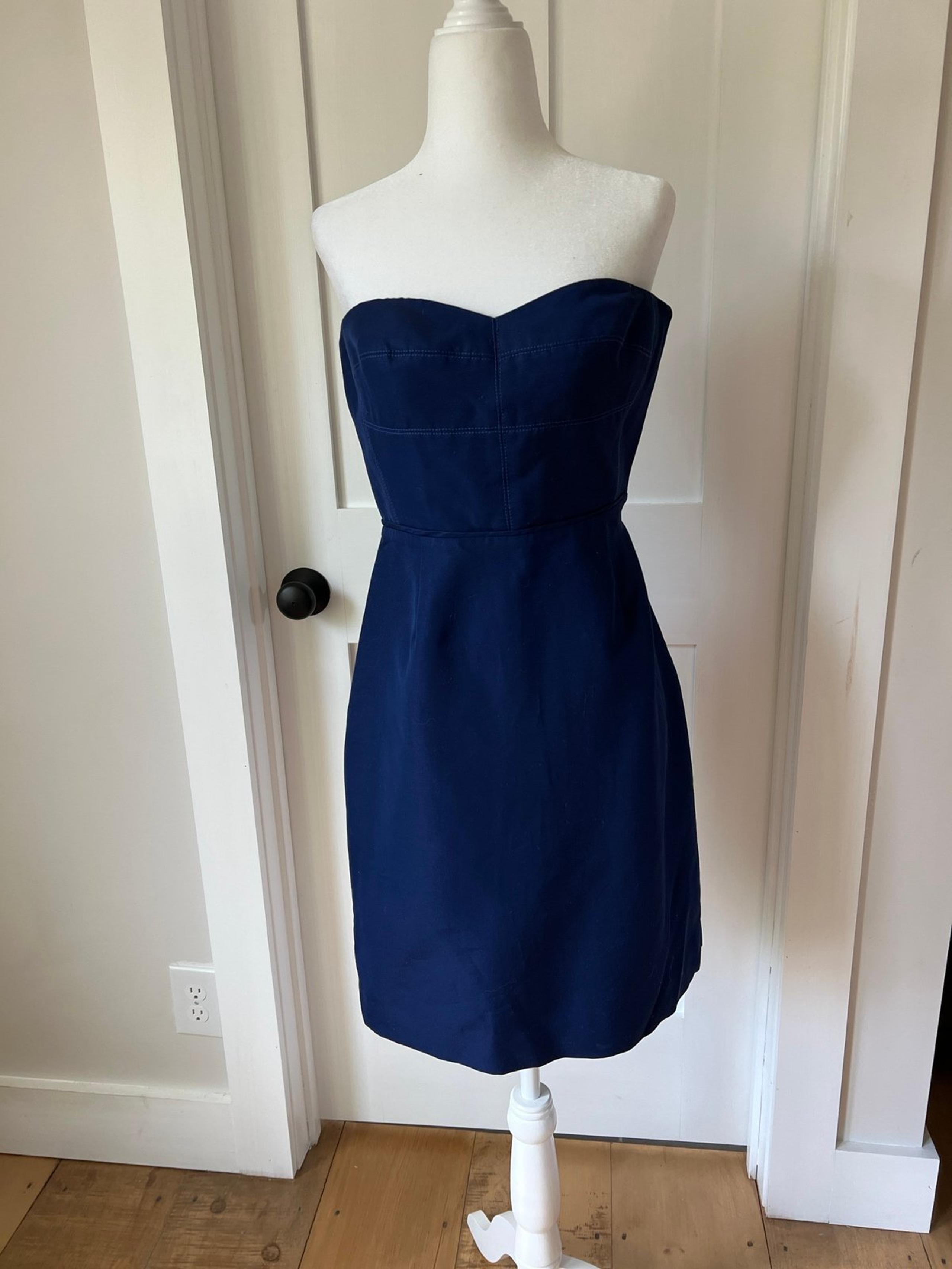J.Crew women’s sarin strapless, navy dress, size 2