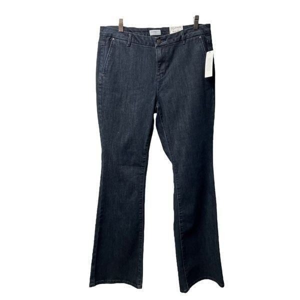 Liz Claiborne Jeans Dark Blue Rinse Denim NEW Classic Fit Flare Stretch Size 10