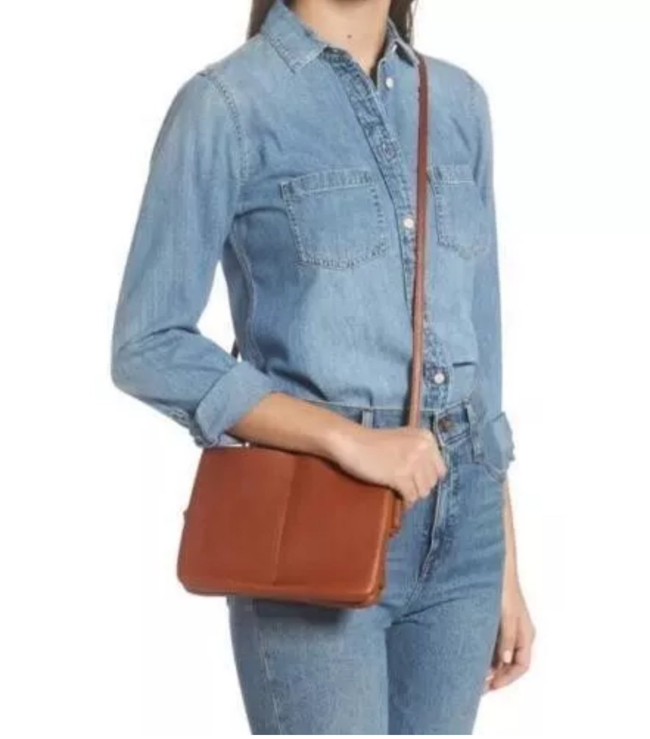 Madewell The Knotted Leather Crossbody Bag in Brown Dark Tan Purse NWOT