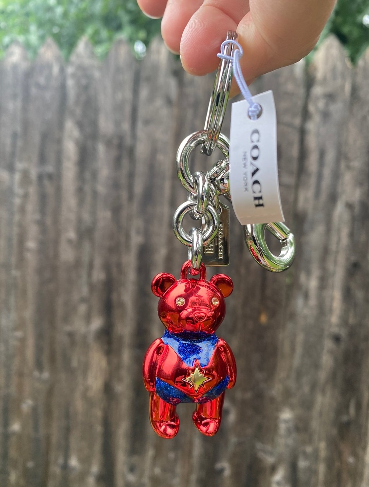 Coach bear charm bag