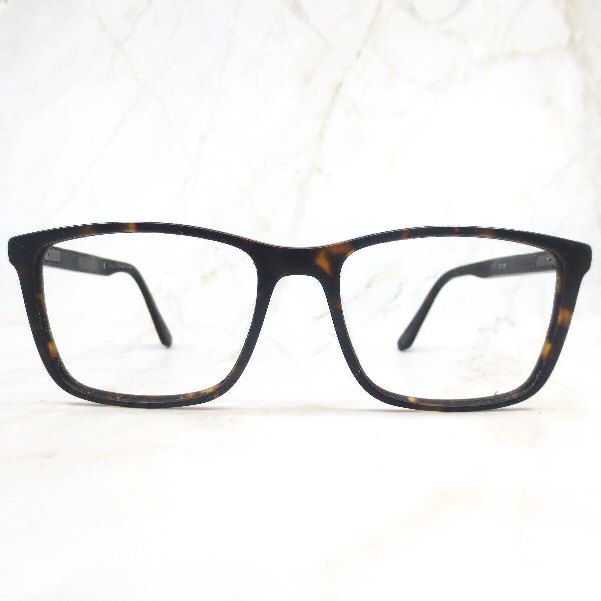 Police Eyeglasses Frame Men's Brown Tortoise Plastic Full Rim Rectangular 57-18