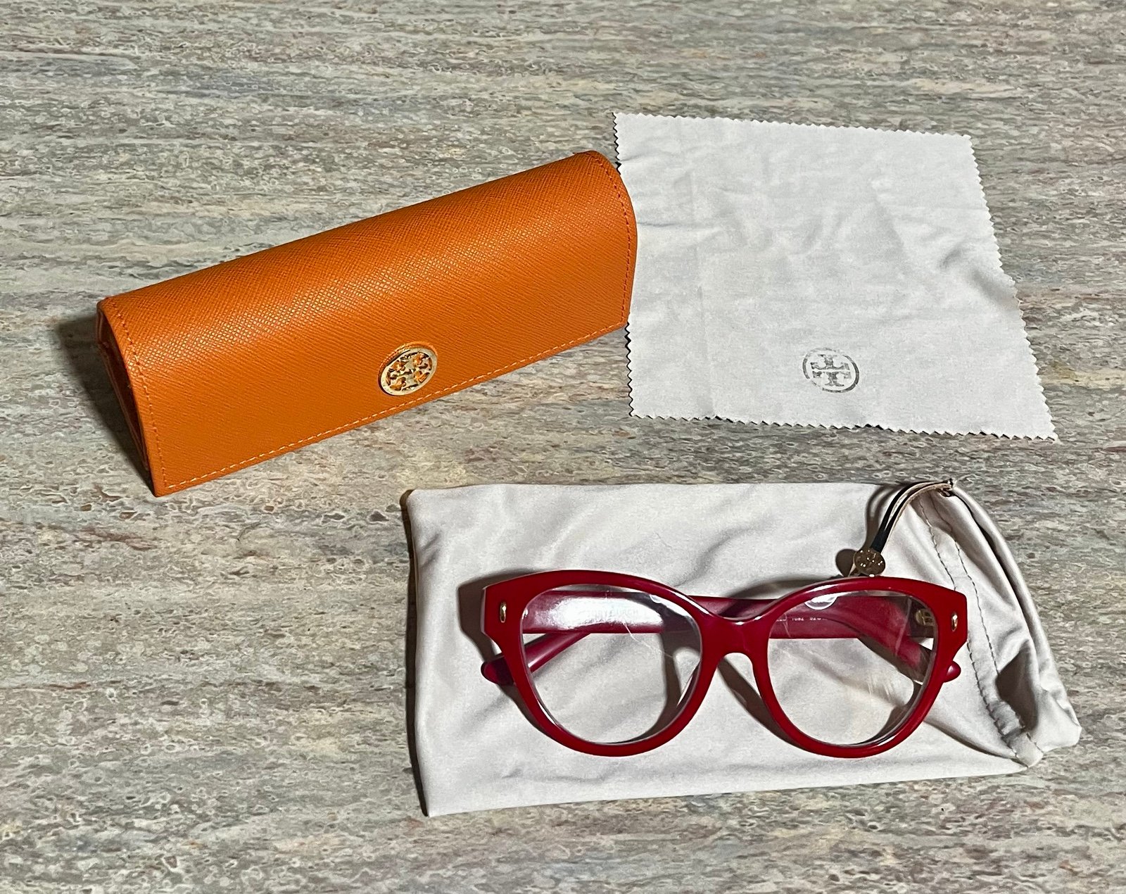 Tory Burch TY2122U Red Glasses with cases and cleaning cloth