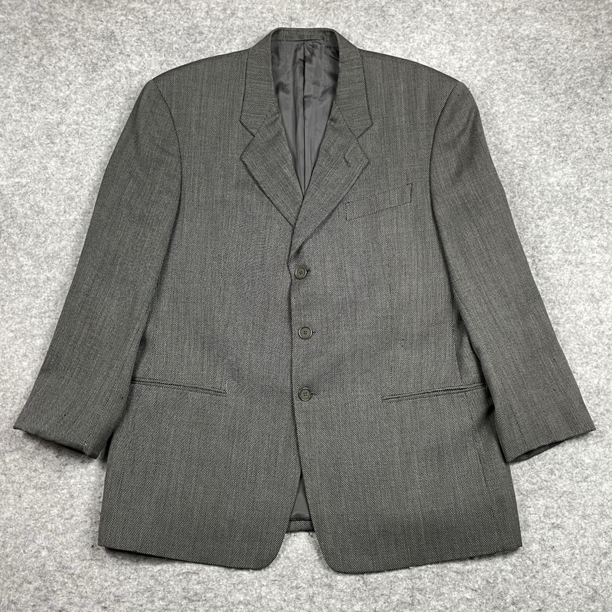 Giorgio Armani Sportcoat Mens 44R Gray Viscose Designer 3 Button Blazer Italy