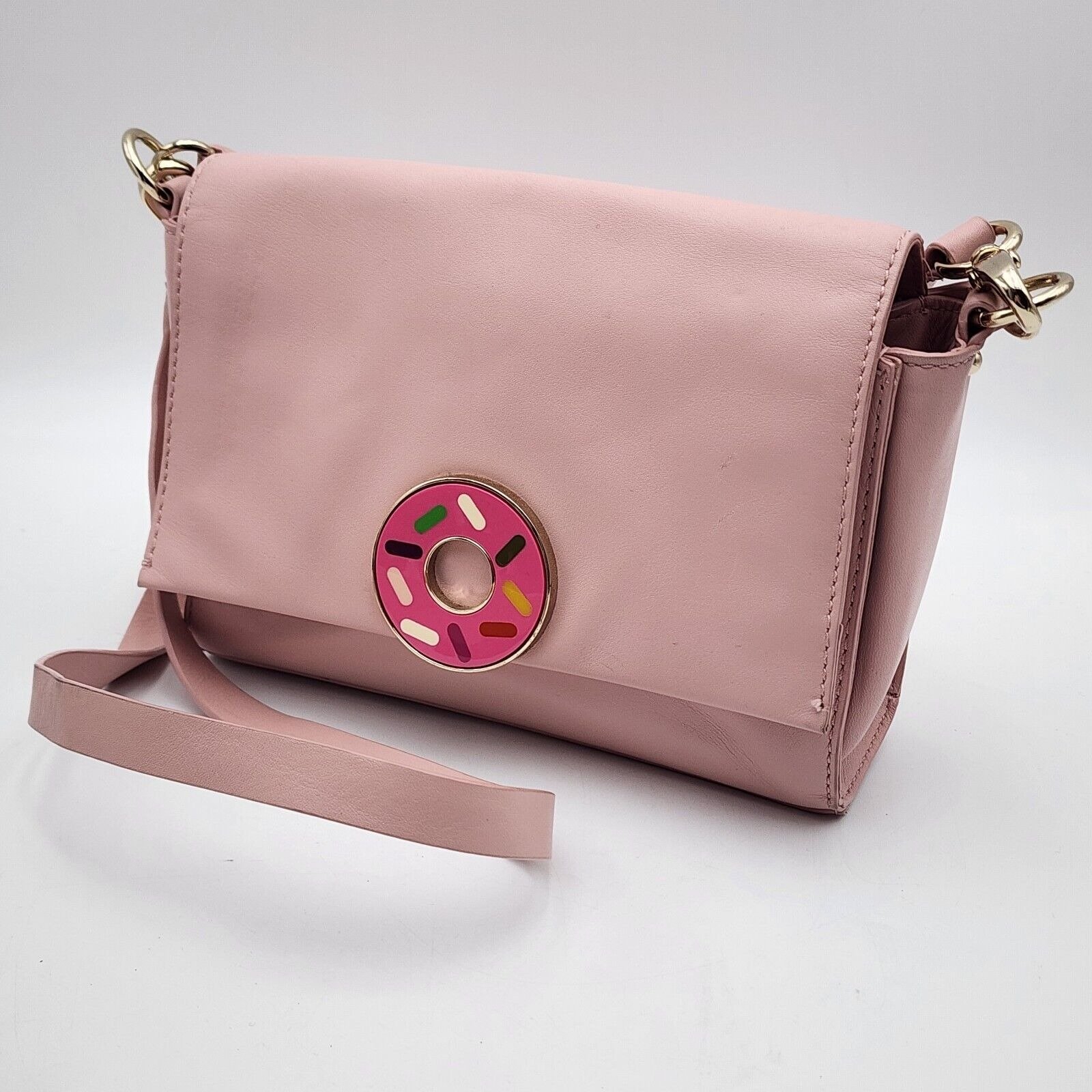 Kate Spade New York x Darcel Tobyn Satchel Crossbody Bag in Pink Doughnut READ