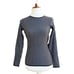 RVN Womens Black Striped Ribbed Long Sleeve Stretch Knit Striped Top Dash
