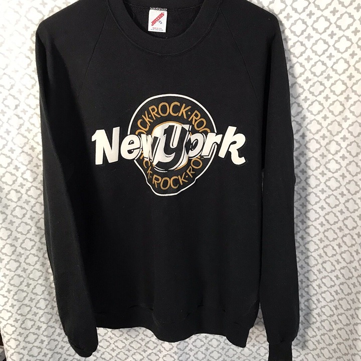 Vtg Yoko Ono New York Rock Crewneck Sweatshirt Raglan Size XL John Lennon 90s