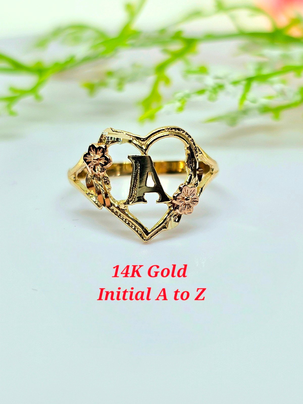 14K Gold Ladies High Polished/Diamond Cut/Filigree Ring Size 7 Available A-Z