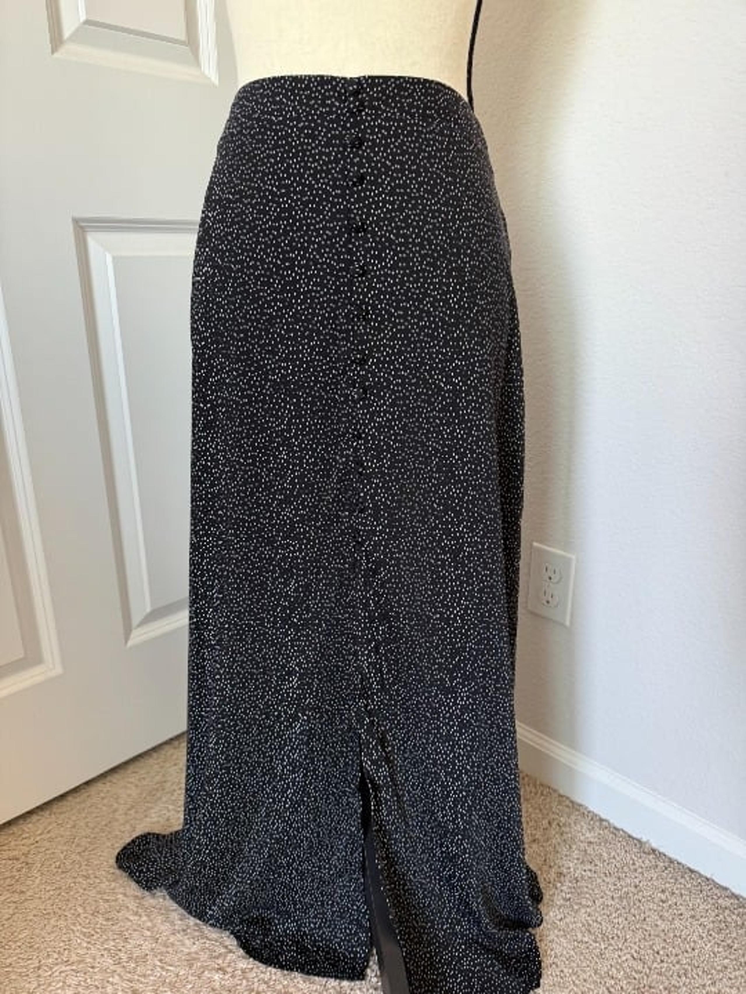 Laundry By Shelli Segal Polkadot Slit Maxi Skirt