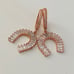 Rose gold plated cz horseshoe earrings