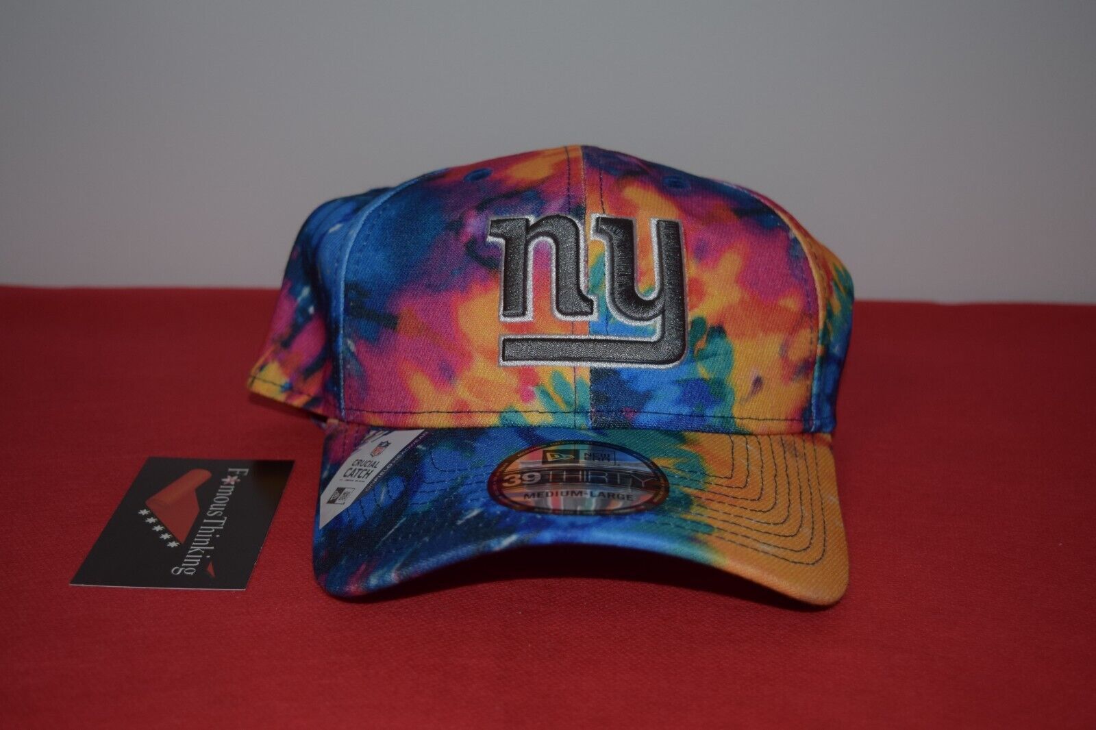NFL New Era New York Giants Crucial Catch Stretch Fitted M/L RARE Not Vintage