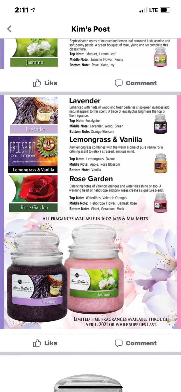 7 --16oz jar candle spring line