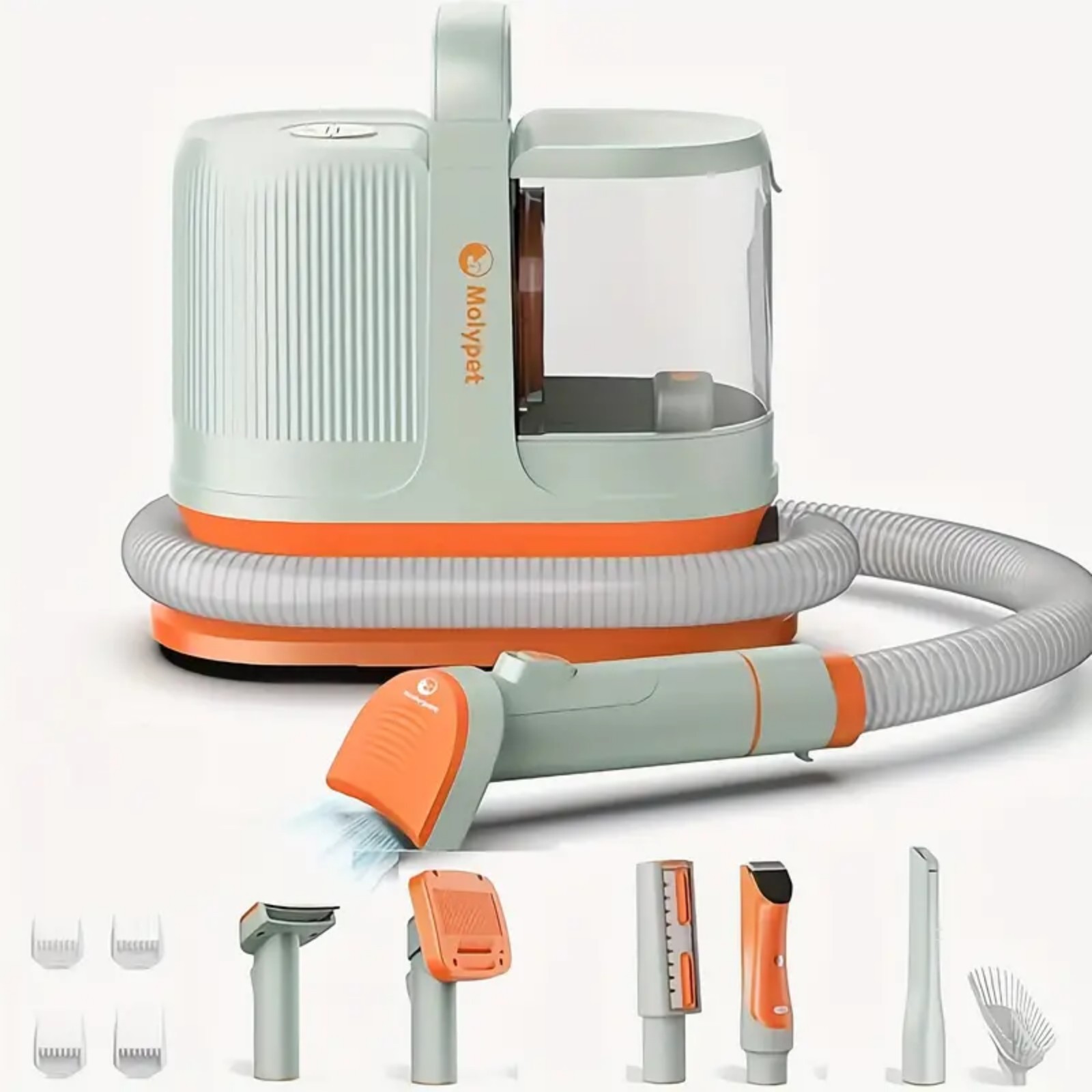 1.3L Pet Grooming Vacuum Kit - Quiet, Professional Dog Hair Remover with 6 Groom