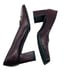 Sergio Rossi Leather Pumps Square Toe Womens Size EU 37 US 7 Block Heel Cordovan
