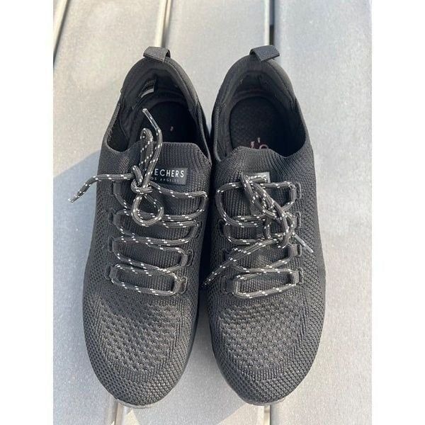 Skechers Los Angeles Women Black Stretch Fit Sneakers Size 8.5