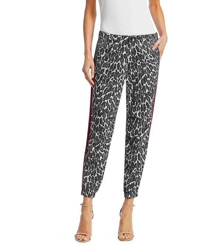 Mother No Zip Misfit Leopard Side Stripe Joggers in jungle eye print size 26