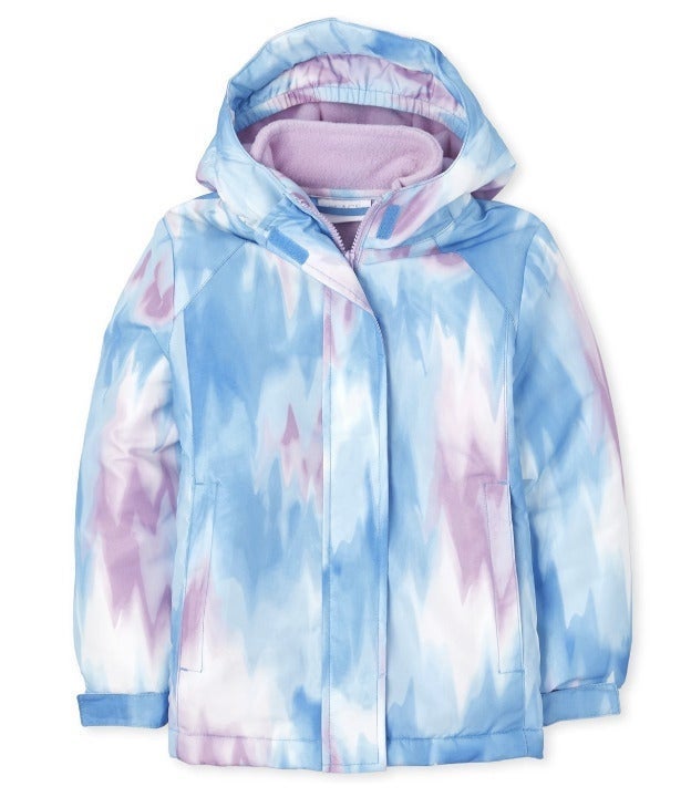 NWT childrens place 3in1 jacket coat 4 winter puffer tie dye ombre purple blue