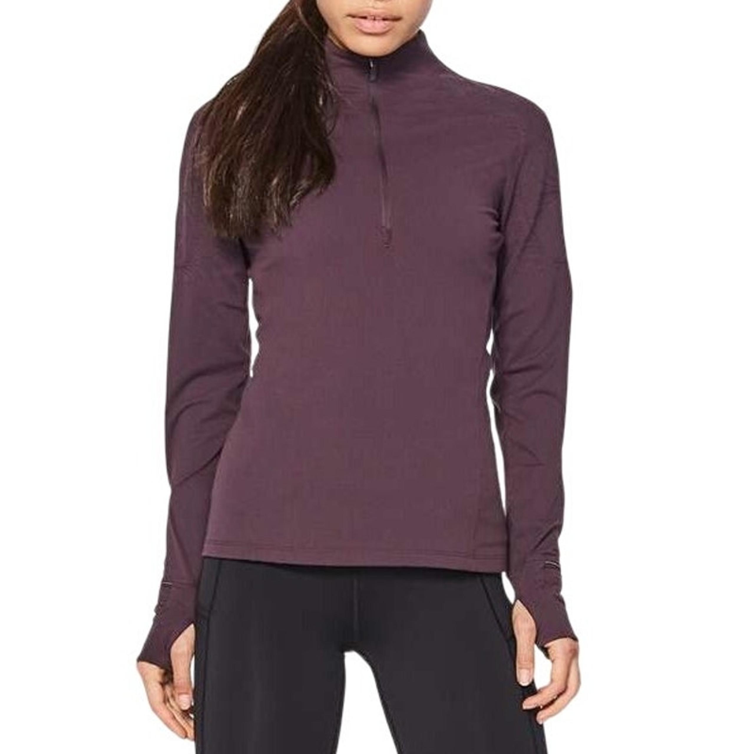 Lululemon Toasty Tech Sweatshirt Women 8 Black Cherry 1/2 Zip Wicking Running
